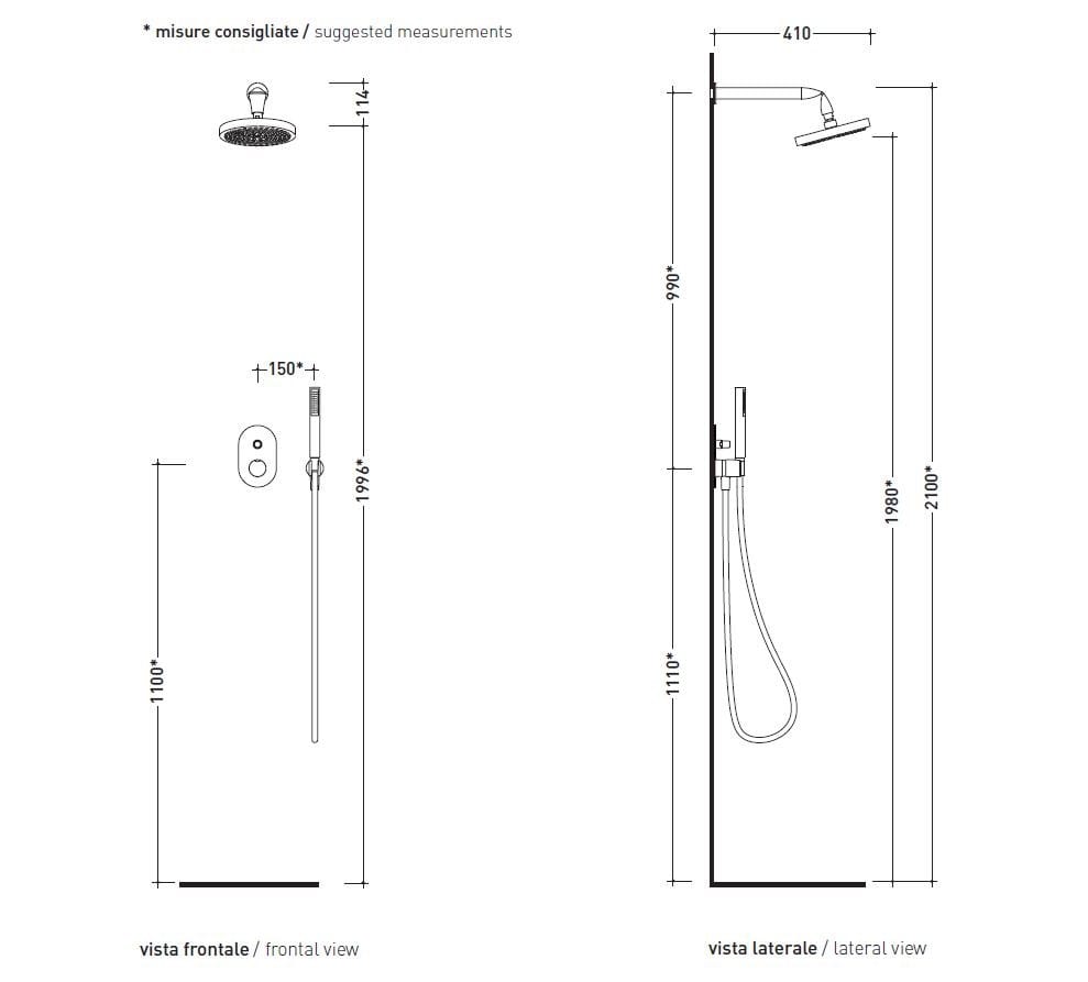 Встраиваемый смеситель для душа с душем Ceramica Flaminia Fold ARCH-00007759 - Вид №1