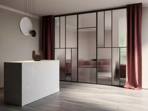 ALBED Подвижная стена из алюминия и стекла Celine