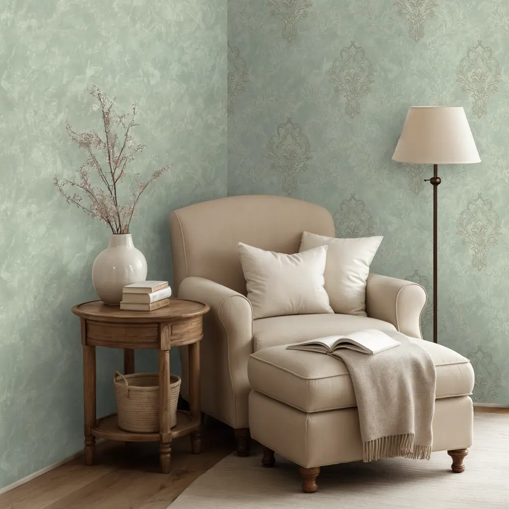 Обои флизелиновые Euro Decor Saphire зеленые 1.06 м ED7260-04 89456616 STLM-2006772 - Вид №5