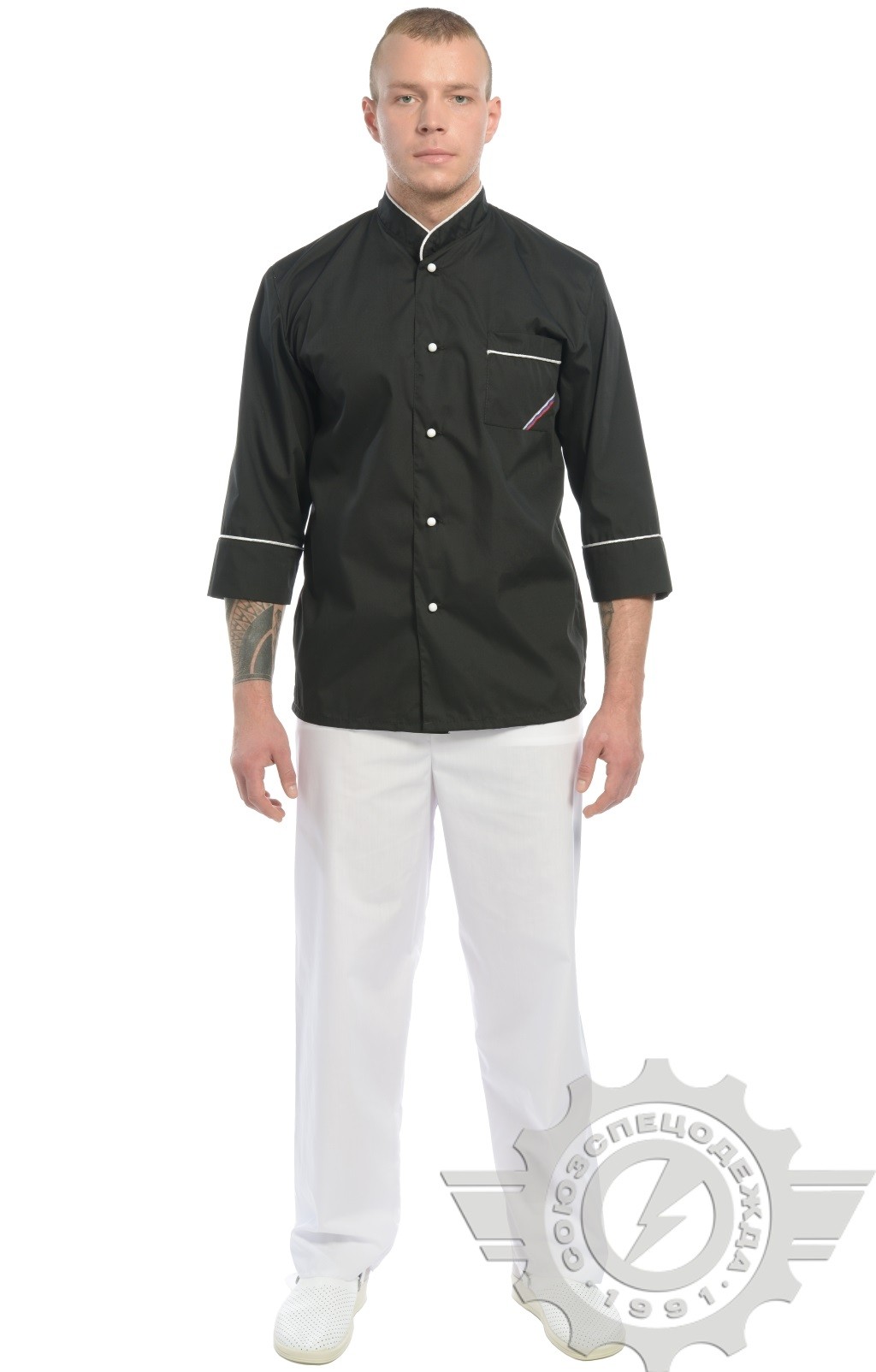 69107 Куртка поварская "Люкс-Лайт" черная  Повар  размер 60-62/170-176 Спецодежда  - Вид №9