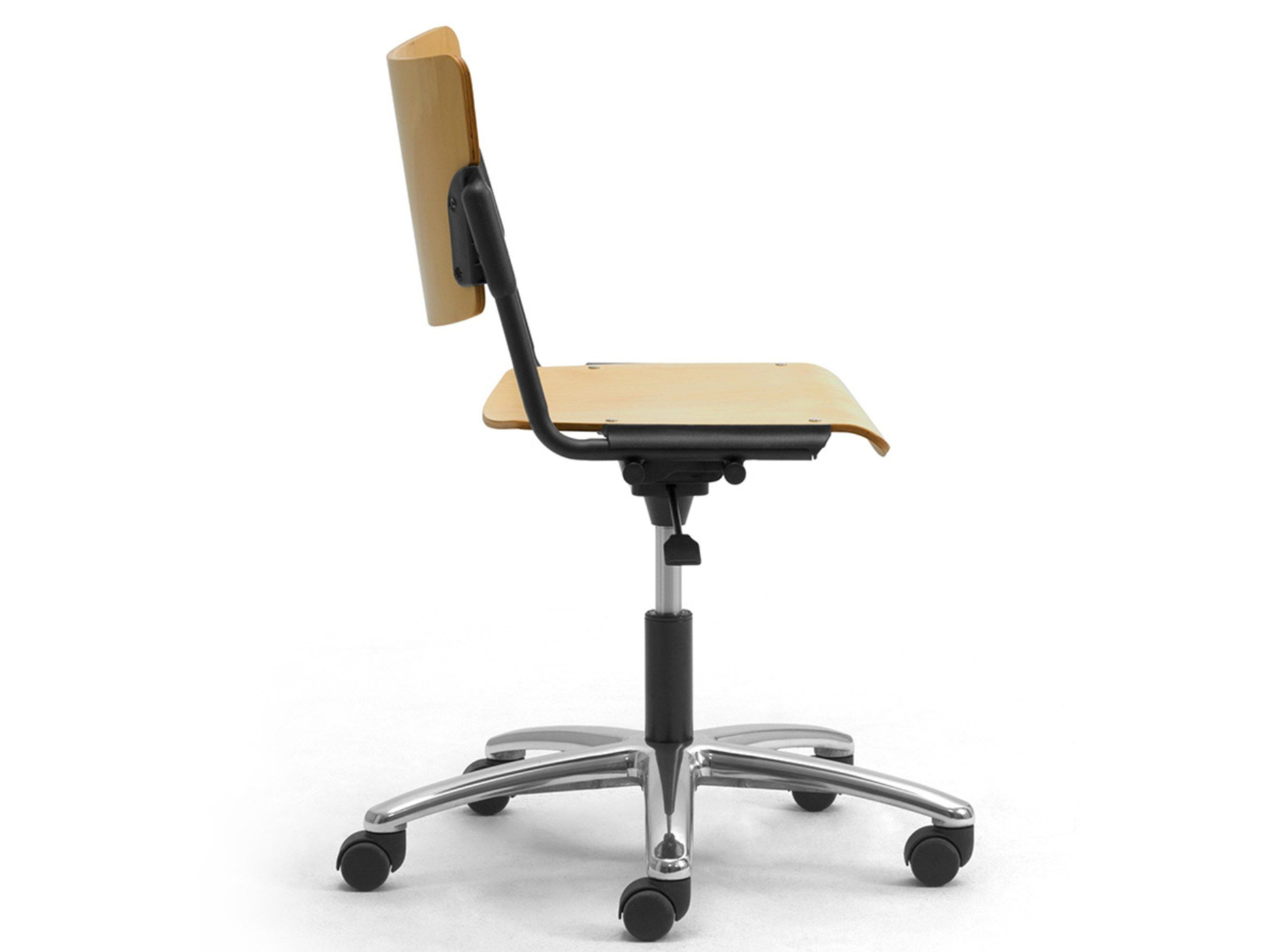 Деревянный операционный офисный стул с колесами 5 спиц Leyform LaMia ARCH-00139604 - Вид №1