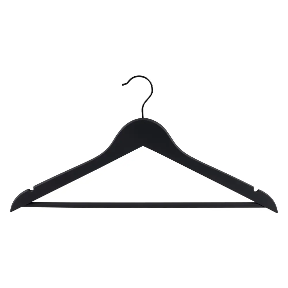 KONSENSA Деревянные плечики с мягким покрытием, черные 89396139 STLM-1574190