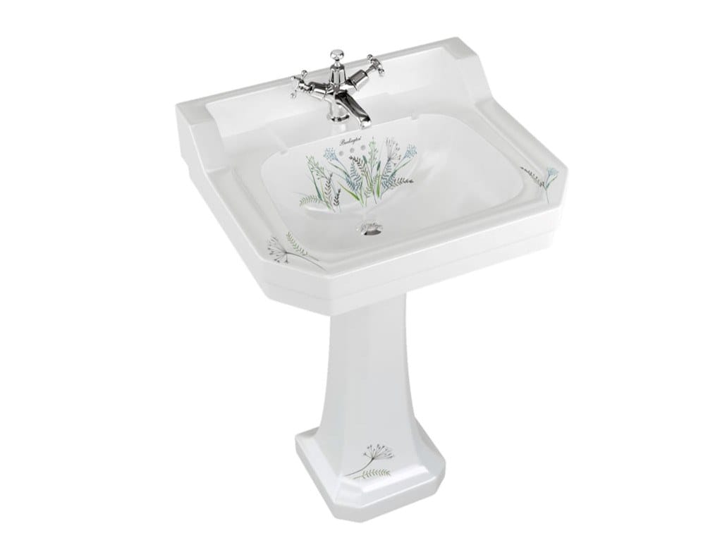 Прямоугольный умывальник из стекла на колонне Burlington На заказ ARCH-00147472 - Вид №5