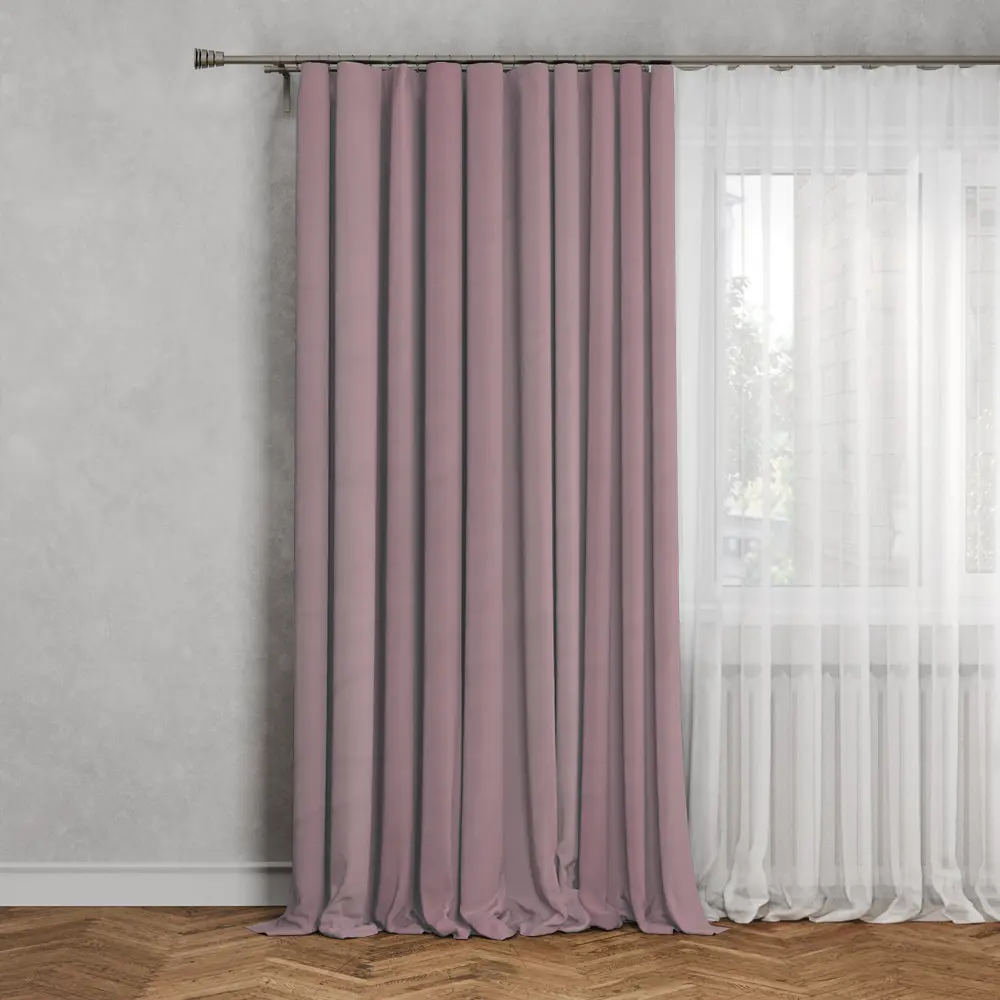 AMORE MIO Штора вельвет брусничная 160x260 см с готовой лентой 89096780 STLM-1064738