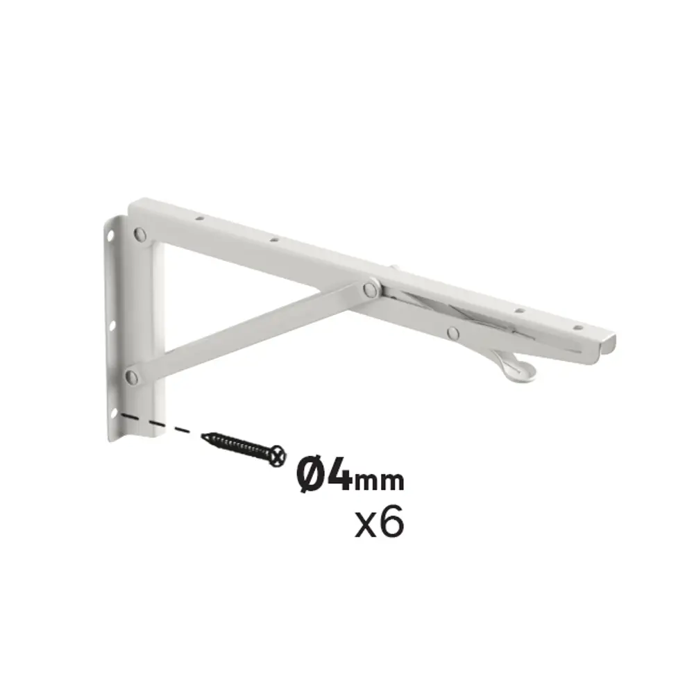Кронштейн складной 31.4x14.5 нагрузка до 30 кг цвет белый 89438041 STLM-2007943 Santreyd  - Вид №2