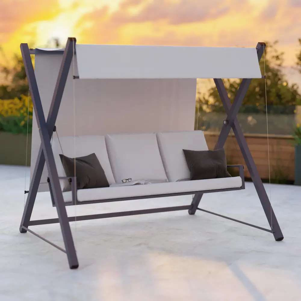 Качели садовые BEGINIA Odyssea сталь светло-серый STLM-2115748 - Вид №17