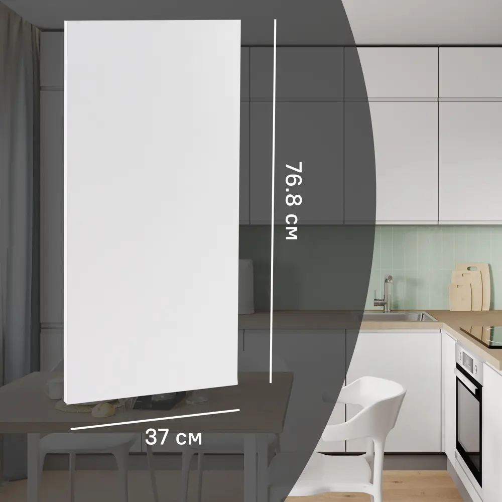 Фальшпанель для кухонного шкафа Токио 37x77 см KONSENSA МДФ цвет белый 89421067 STLM-2027059 Токио Белый