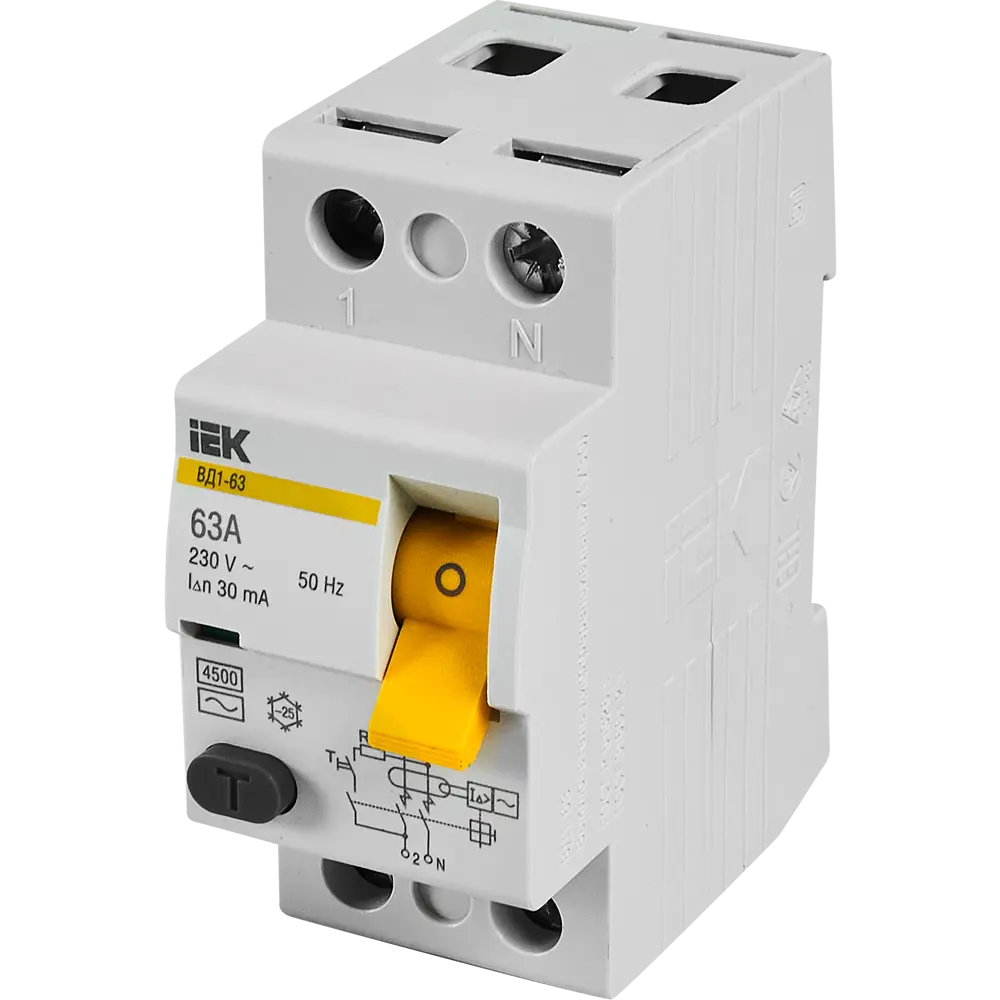 УЗО IEK ВД1-63 — защита от токов утечки и поражения электротоком 82309849 STLM-1443902