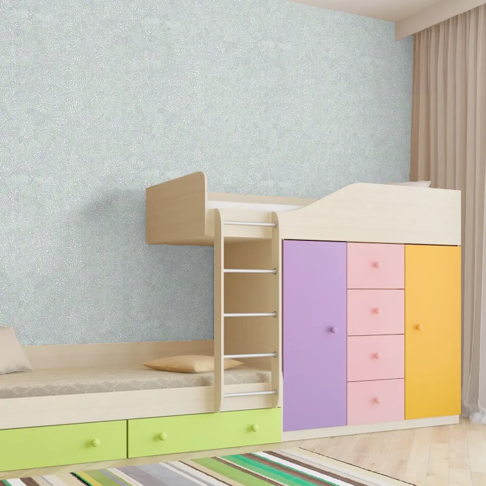 Обои бумажные Московская Обойная Фабрика Сканди зеленые 0.53 м 231712-7 STLM-2105019 - Вид №2