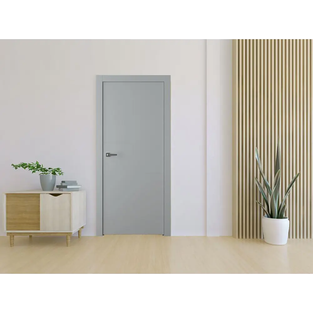 Дверь межкомнатная глухая Лацио 1 80x200 см эмаль серый без замка, без петель 85324560 STLM-2026652 BELWOODDOORS  - Вид №1