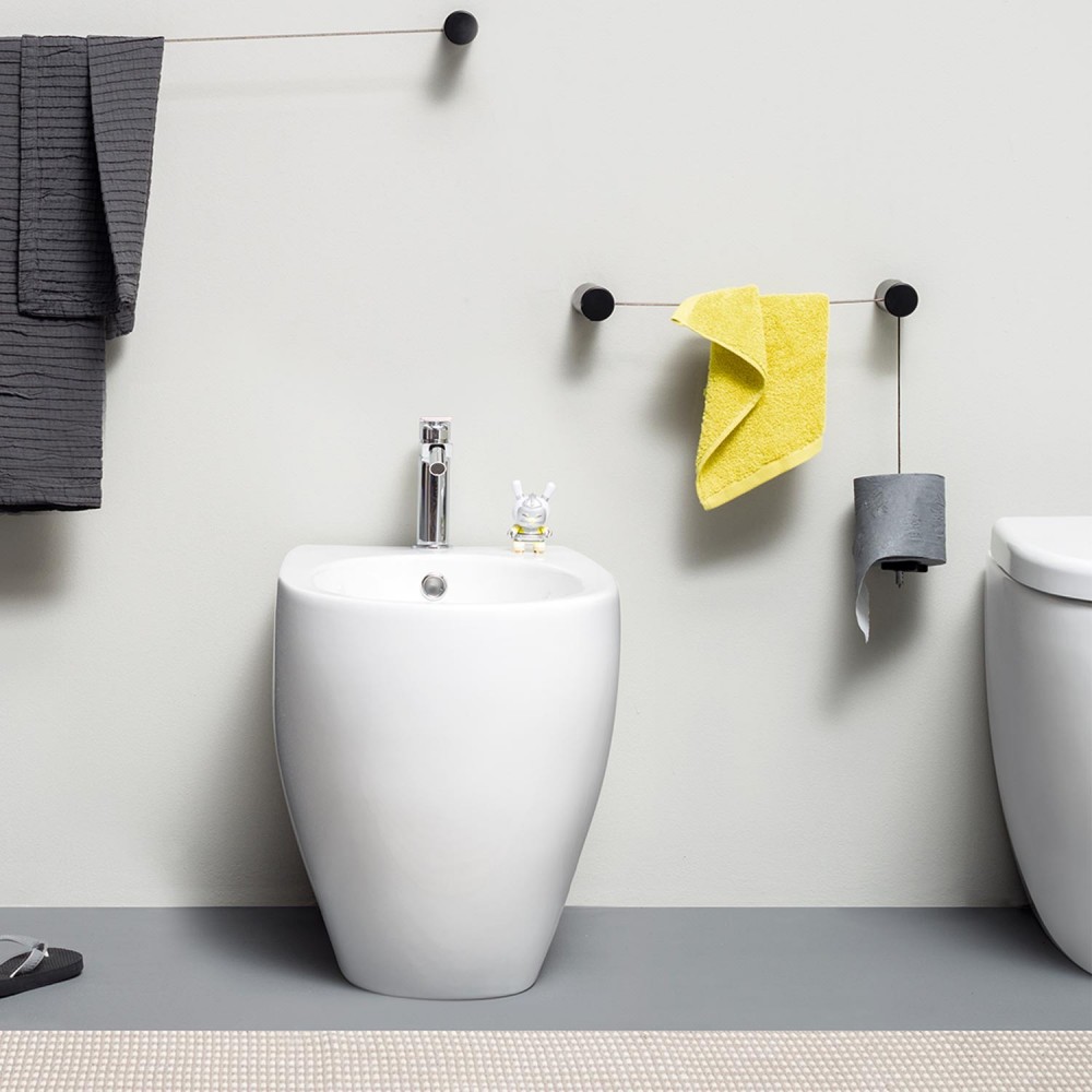 EVDTPK31EVER Life Design Настенный держатель для полотенец с держателями для рулонов туалетной бумаги - Dot  Непрозрачный черный  - Вид №3