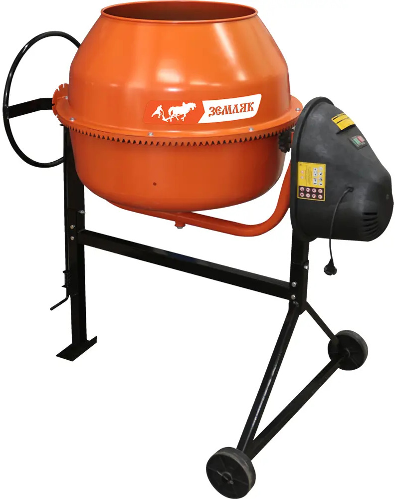 Бетоносмеситель ЗЕМЛЯК БСЭ-160 с колесами для стройки 82305244