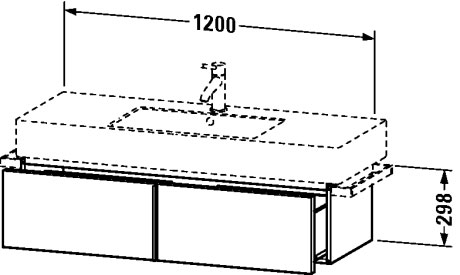 VE611505353 Vero Тумбочка подвесная Каштан темный, декор Duravit - Вид №1