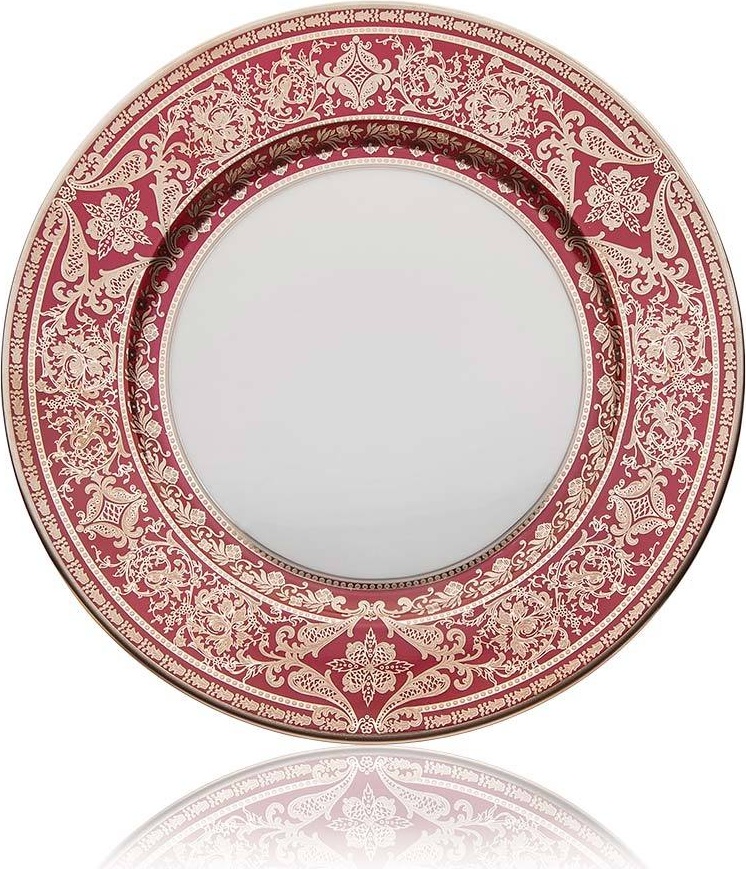 10569293 Haviland Тарелка подстановочная 31см "Матиньон" (вишневый, платиновый декор) Фарфор, Керамика 