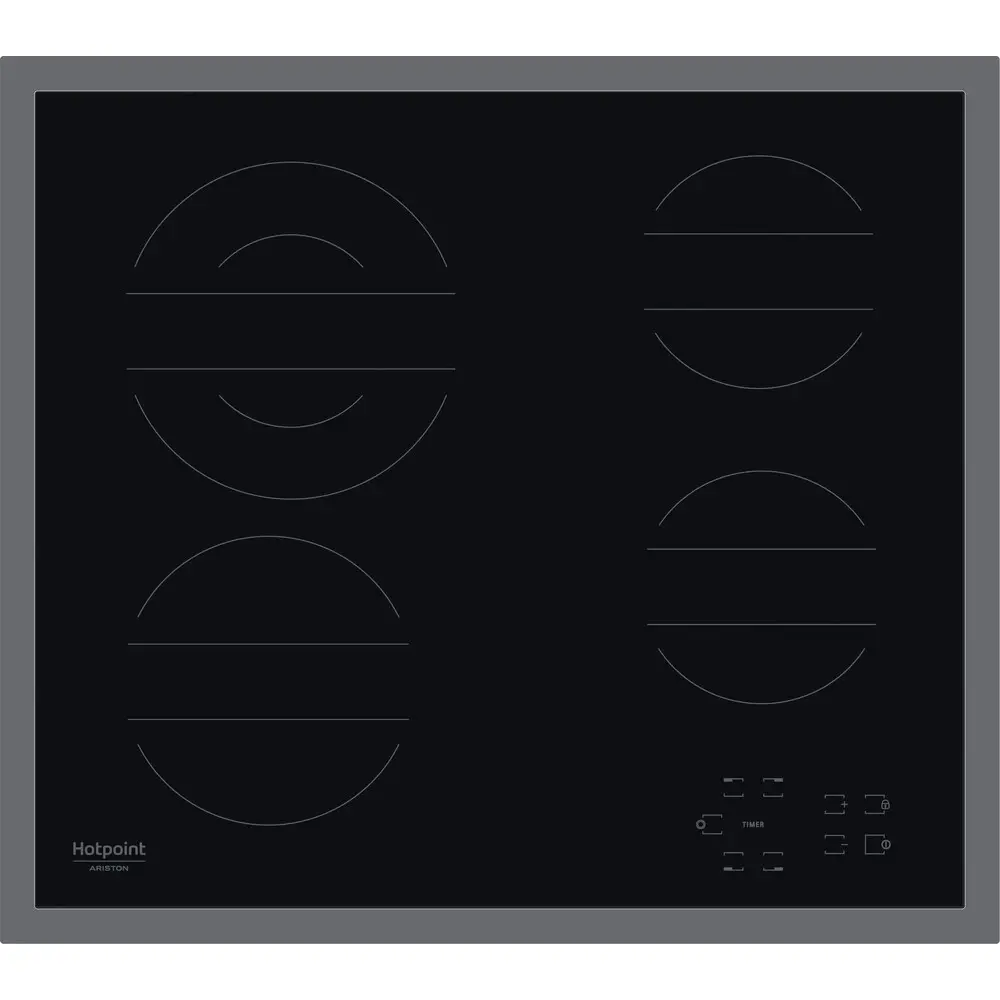 Варочная панель электрическая Hotpoint HR 642 X CM 4 конфорки 58х51 см цвет чёрный 84466928 STLM-2141469  - Вид №1