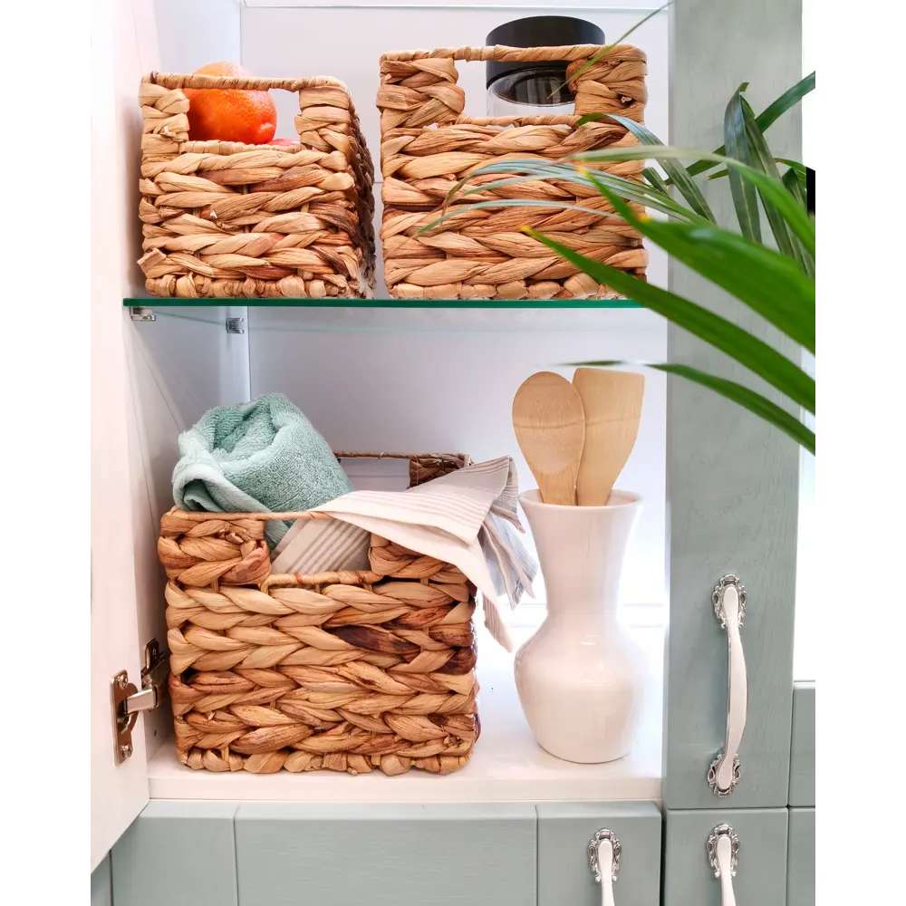 Корзина стеллажная Золотистый колос 19x17x25 см 8.1 л гиацинт цвет бежевый Santreyd EW-79 M STLM-2114265 - Вид №8