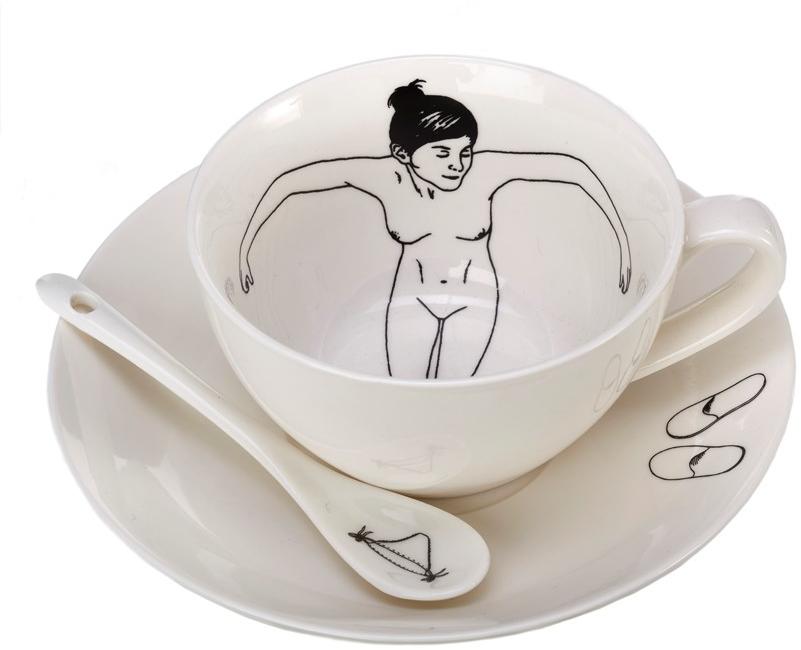 Pols Potten Набор фарфоровых чашек с блюдцем Undressed 230-400-178  - Вид №3