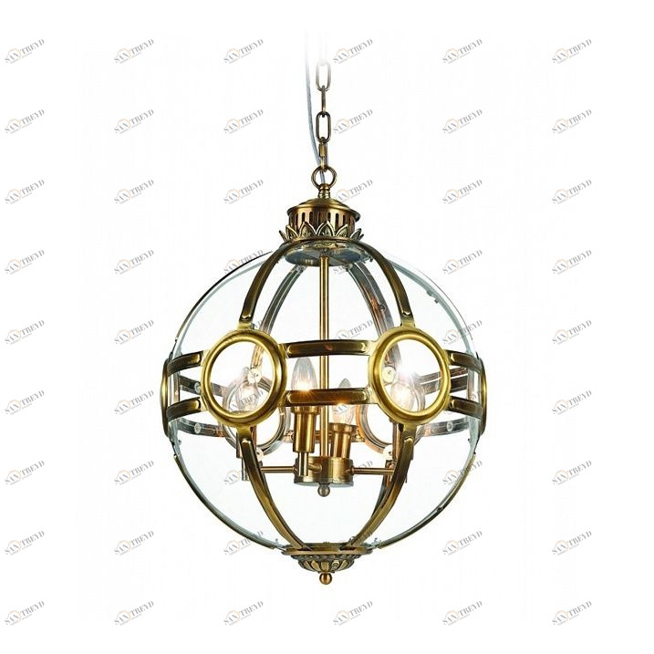 Светильник подвесной 43х31 см латунь Hagerty KG0516P-3 antique brass DELIGHT COLLECTION ДИЗАЙНЕРСКИЕ 00-3883060 Золото;прозрачный 