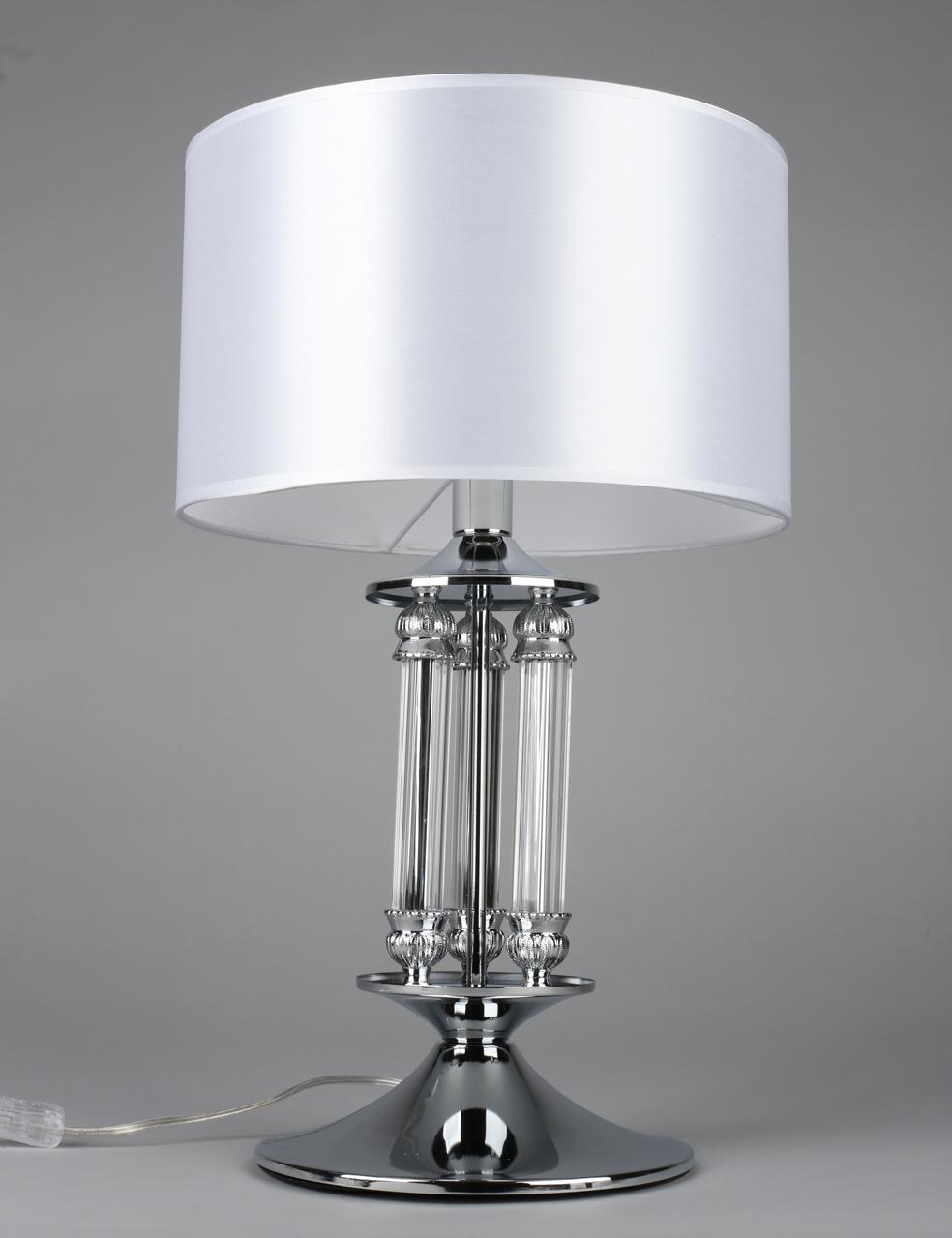 Настольная лампа с белым абажуром Alghero OML-64704-01 OMNILUX ВАЗА 328985 Белый;хром  - Вид №3