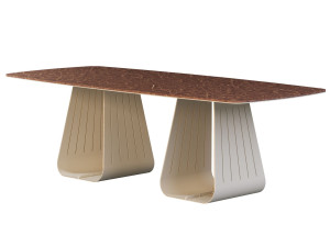 Прямоугольный садовый стол с мраморной столешницей