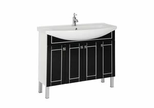 Тумба под раковину Aquanet Честер 105 черный/серебро