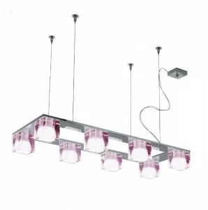 Светильник подвесной 32х80 см розовый Cubetto D28A0900 Rosso FABBIAN ДИЗАЙНЕРСКИЕ 00-3882241 Розовый;хром