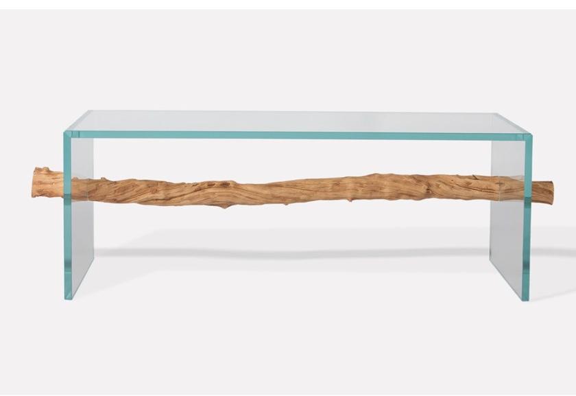 MORADA Прямоугольный журнальный столик из дерева и стекла Wildbeach Wildbeach ct - Вид №1