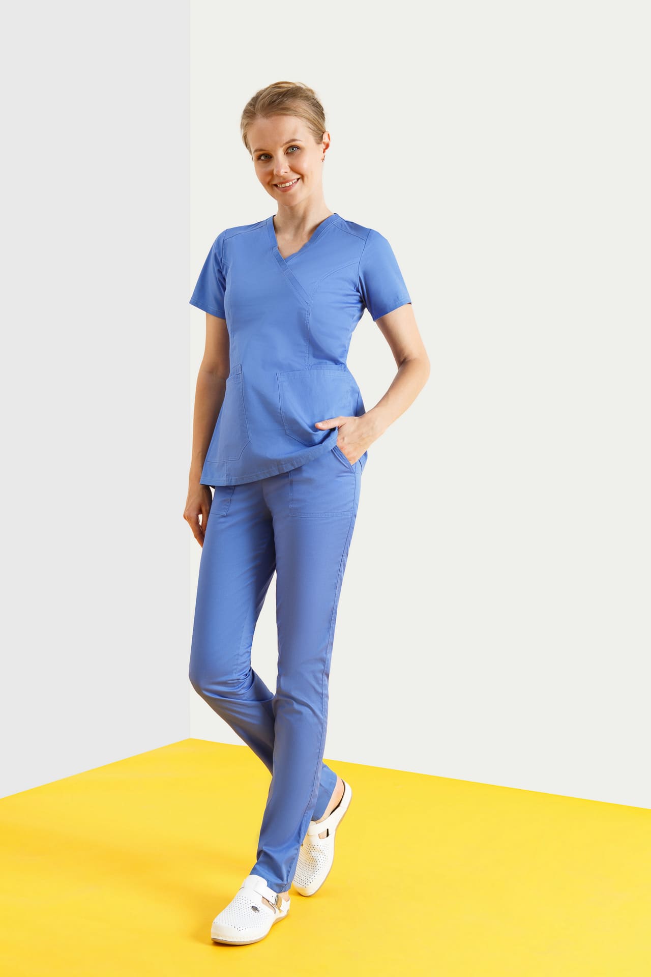 63951 Брюки женские цвет blue SINDIKA  Медицинская одежда  размер 42 (XS)  - Вид №2