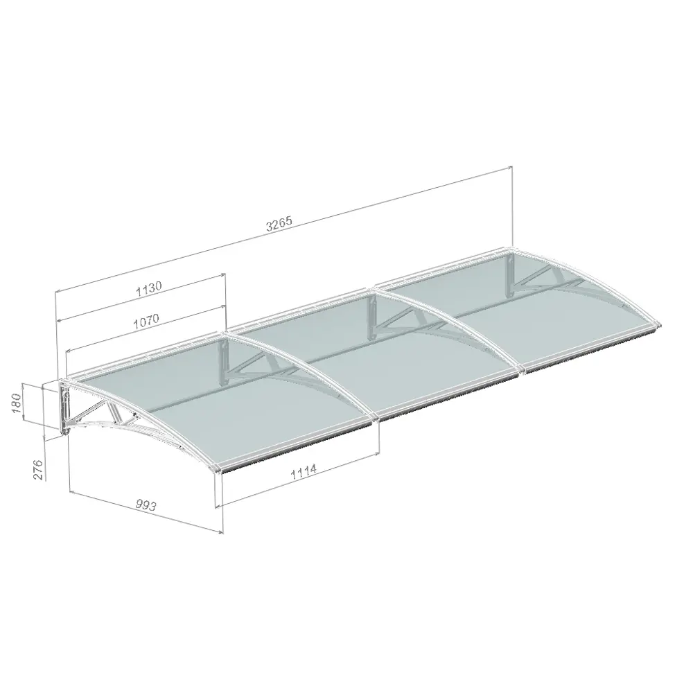 Усиленный тройной козырек Santreyd из сотового поликарбоната 89320941 STLM-0895025 - Вид №1