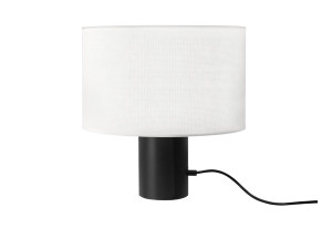 Металлическая настольная лампа с абажуром из полиэстера