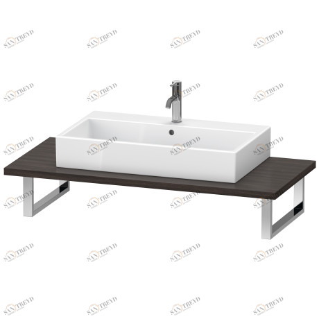 LC104C05353 Консоль для накладной и встраиваемой сверху раковины компакт, Толщина консоли 30 мм L-Cube #LC104C 480 мм Каштан темный, декор Duravit