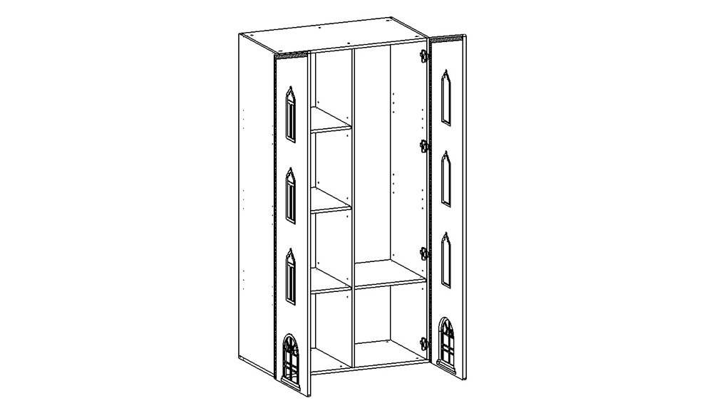 Шкаф двухдверный детский "Венеция-1" МАНДАРИН ВЕНЕЦИЯ 178675 Зеленый Santreyd - Вид №5