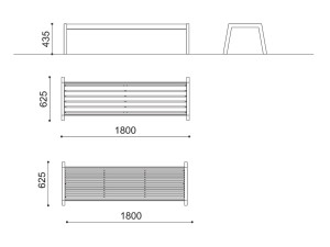 Стальная скамья без спинки