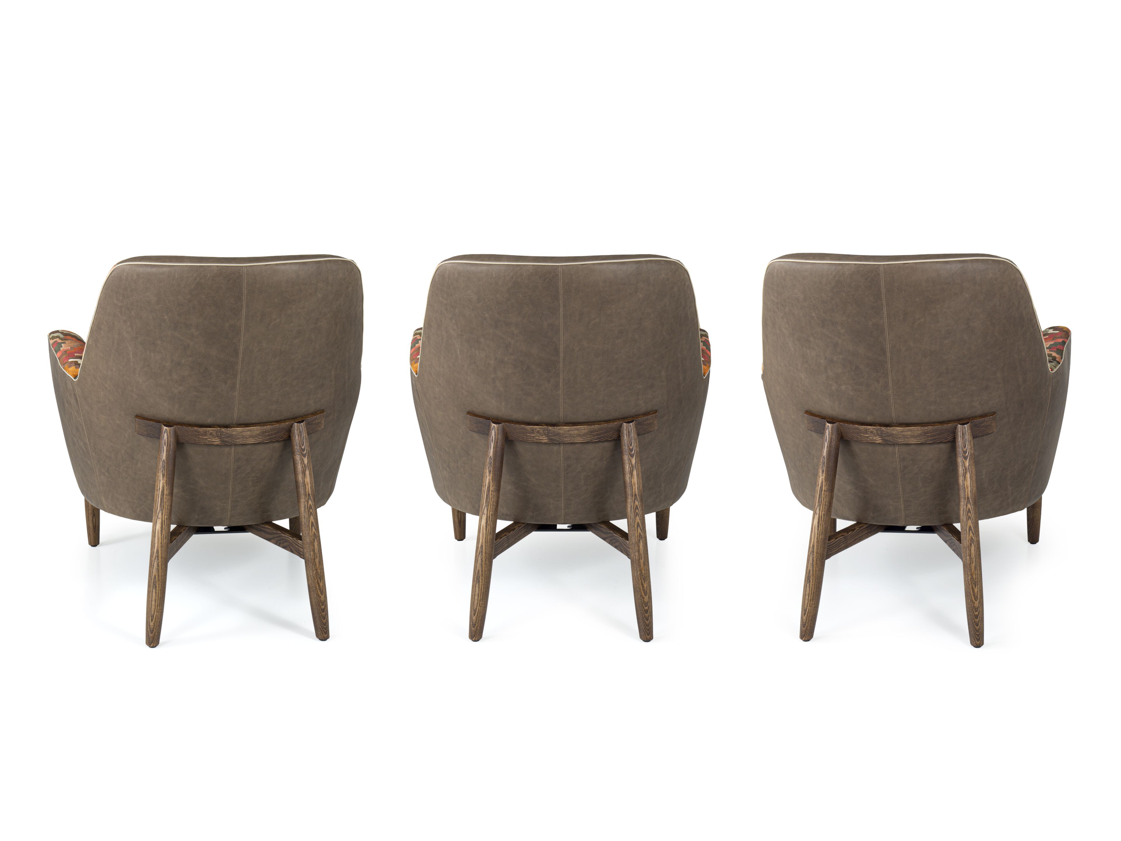 Кожаное и тканевое кресло с подлокотниками Borzalino EVE PLUS ARCH-00129537 - Вид №4