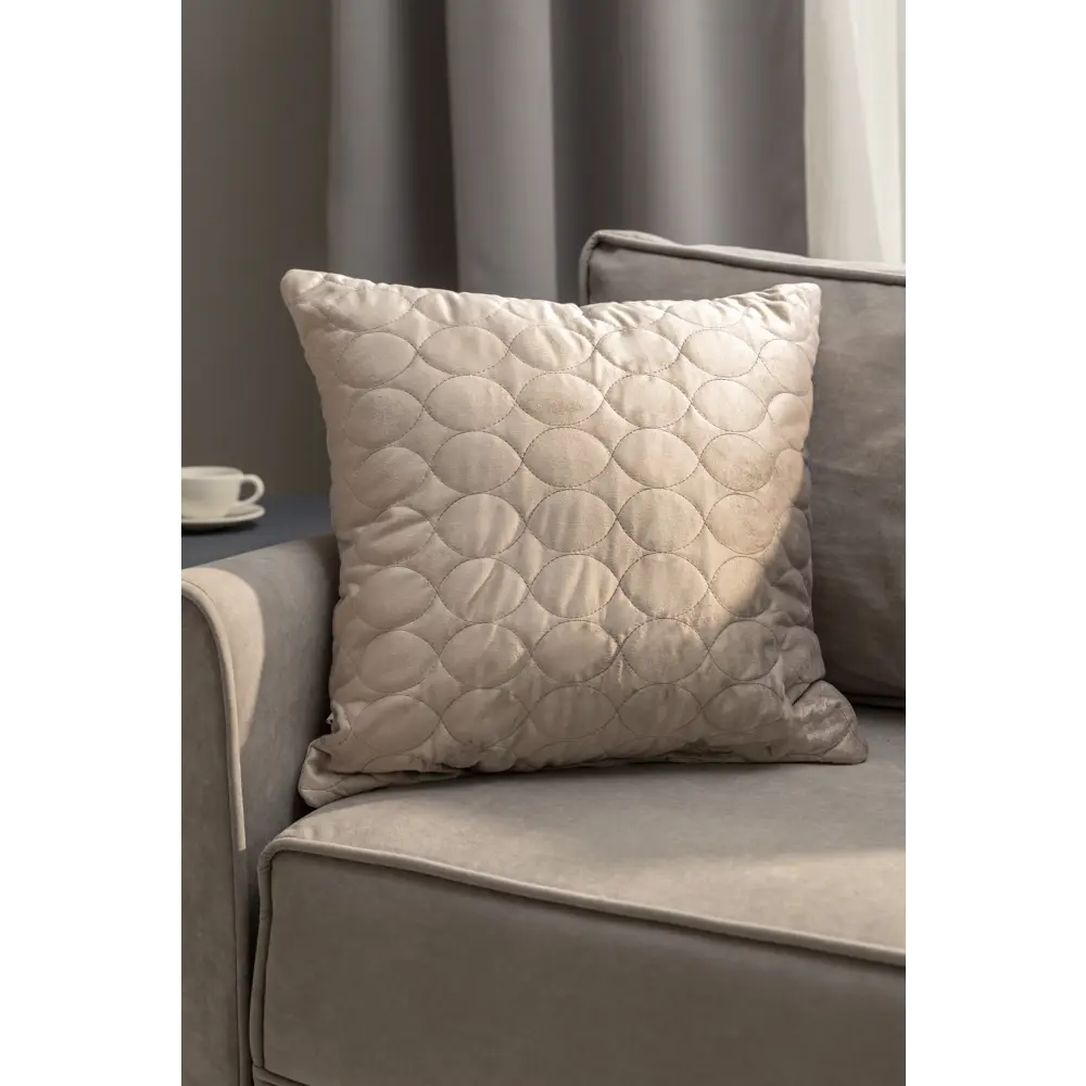 Подушка Овалы 50x50 см цвет серый 88110695 STLM-2160448 LINEN WAY  - Вид №3