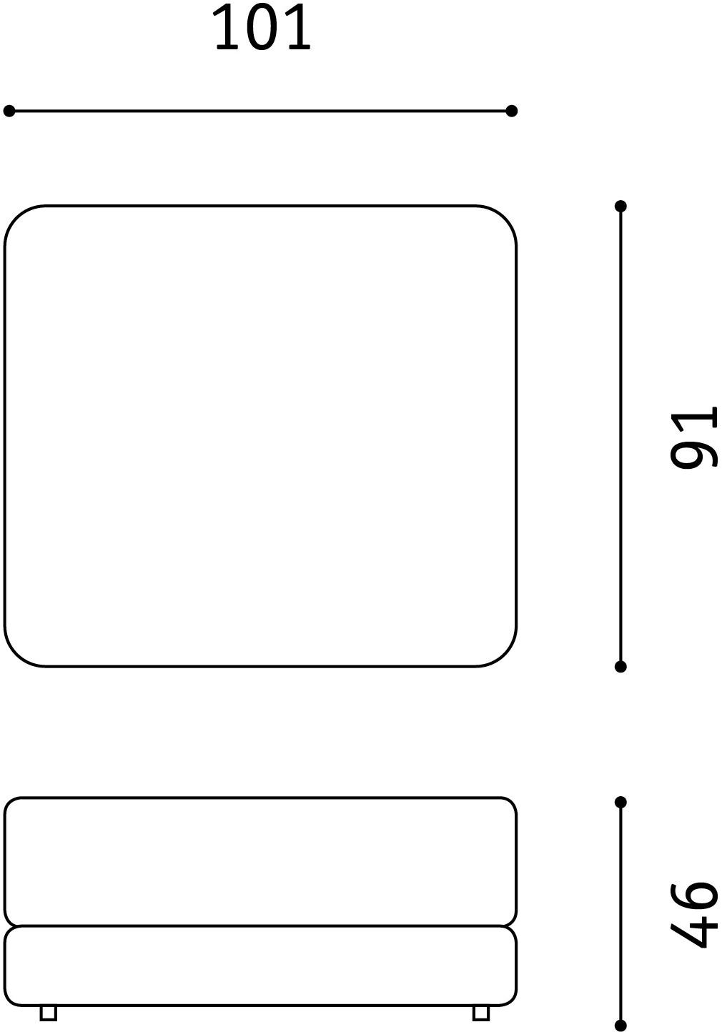 Febal Casa Квадратный пуф из ткани Softcase sun-id-1399684 - Вид №4