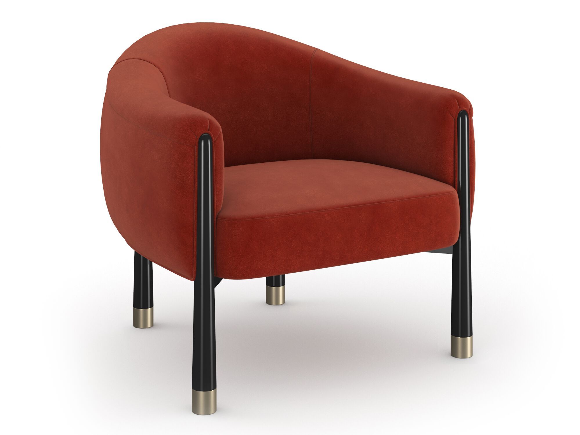 Бархатное кресло с подлокотниками Caracole BATON ACCENT ARCH-00057490 - Вид №1