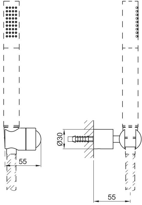 JEE-O Подставка для ручных душей из нержавеющей стали Accesories 001-0060/1/3 - Вид №1