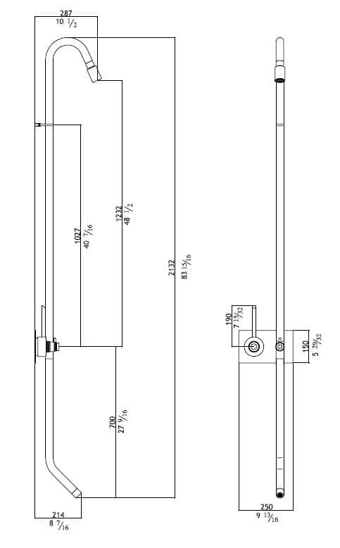 Нержавеющая сталь наружная душевая колонна / душ MGS ARCH-00133731 - Вид №2