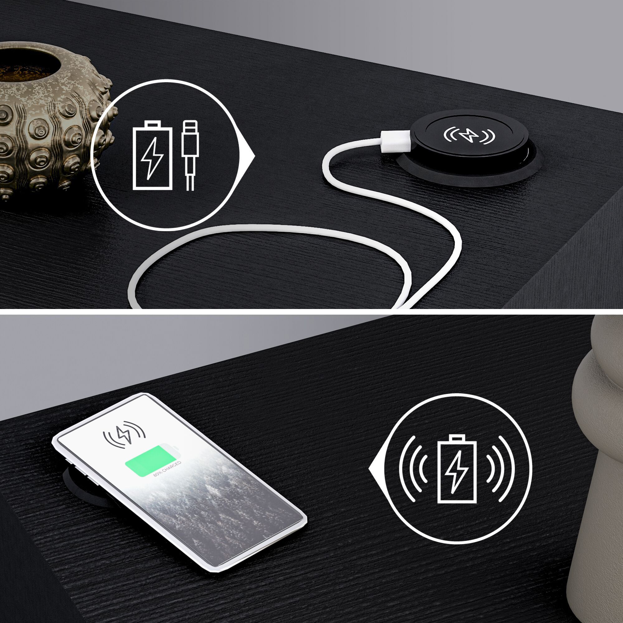 Меламинированный настенный стол с беспроводным зарядным устройством Mobili Fiver Evolution ARCH-00048164 - Вид №17