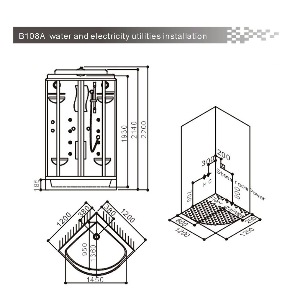 BU108A Душевая кабина SSWW  - Вид №4