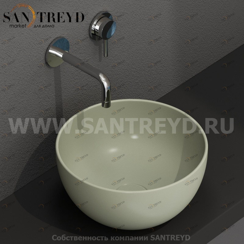 B6T30LI Накладная раковина на столешницу  круглая Ceramica Globo T-EDGE