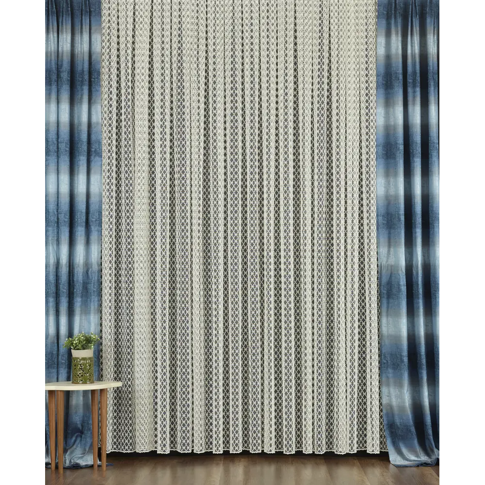 Тюль с вышивкой «Ромбики» сетка 290 см цвет кремовый 81960434 STLM-2082706 ELIT HOME  - Вид №4