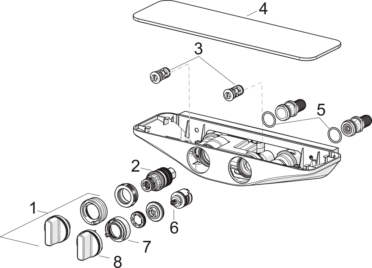 Oras 7590U-15 Смеситель с верхним душем rain shower 7590U-15 Esteta Хром/Серый  - Вид №4