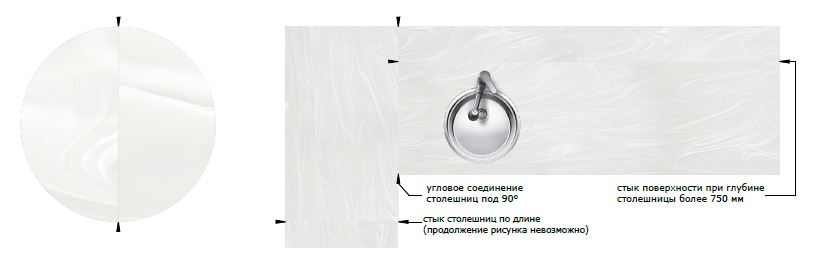 Столешницы для кухни - Транслюче бьянко LIGRON LIST208 1826 - Вид №2