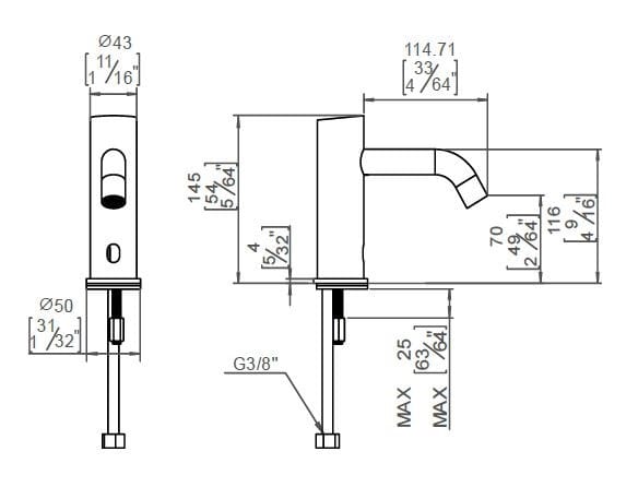 Инфракрасный смеситель для раковины из нержавеющей стали D LINE Qtoo ARCH-00101774 - Вид №7