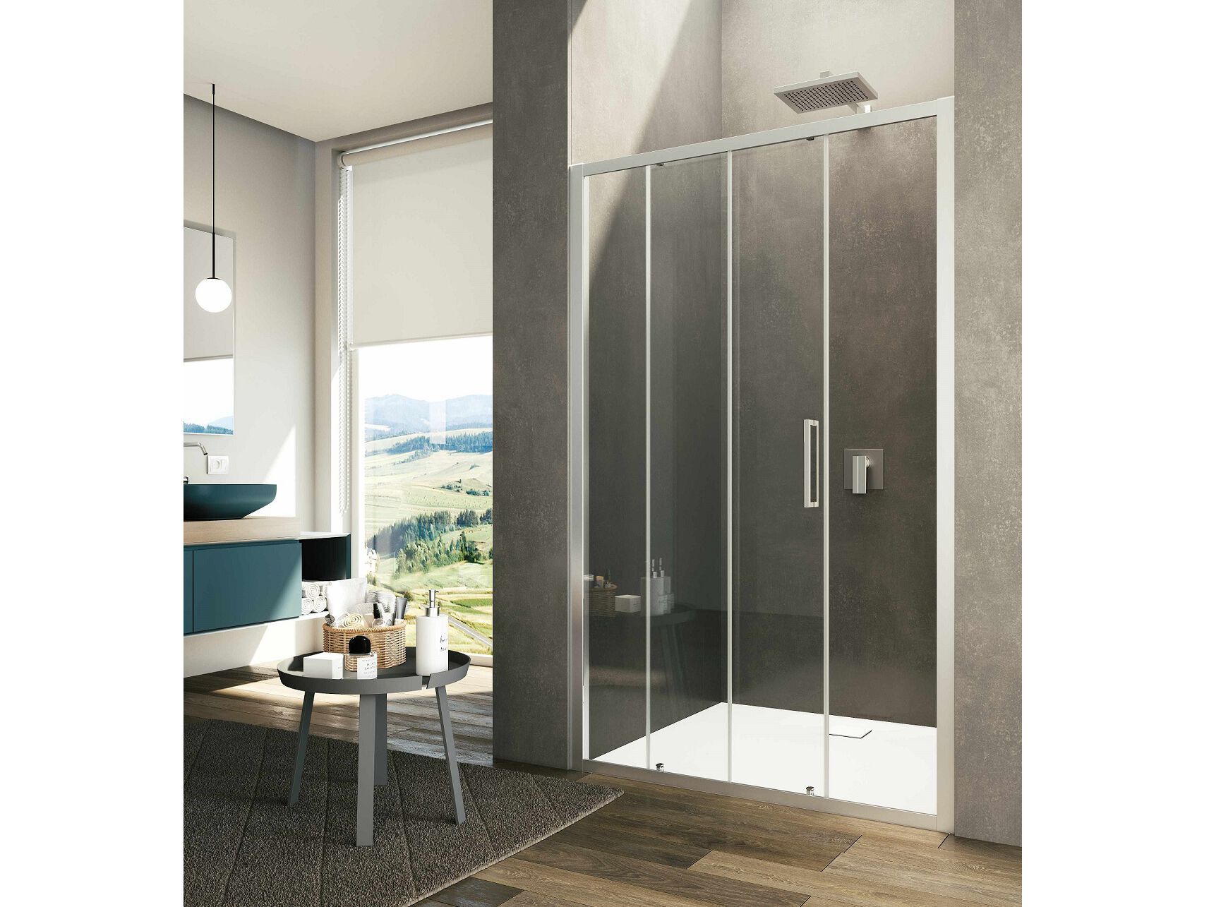 Стеклянная ниша душевая кабина с раздвижной дверью Provex Industrie арка ARCH-00049420 - Вид №1