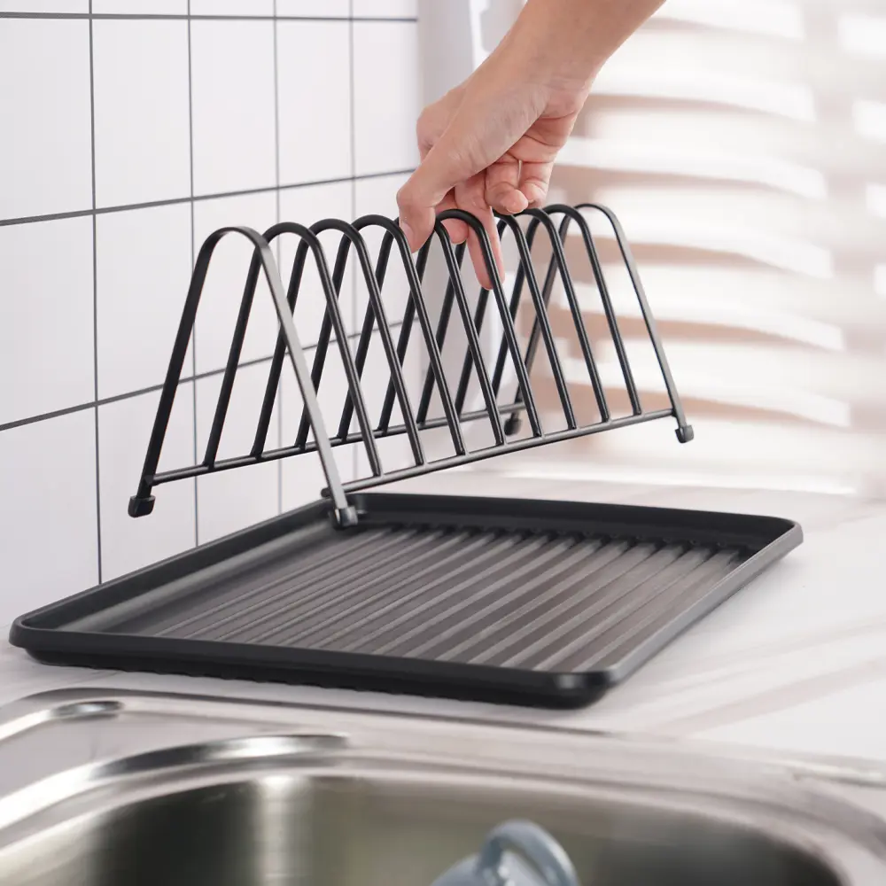 Сушилка для посуды KONSENSA 36x13x29 см одноуровневая металл цвет черный STLM-2068644 - Вид №12