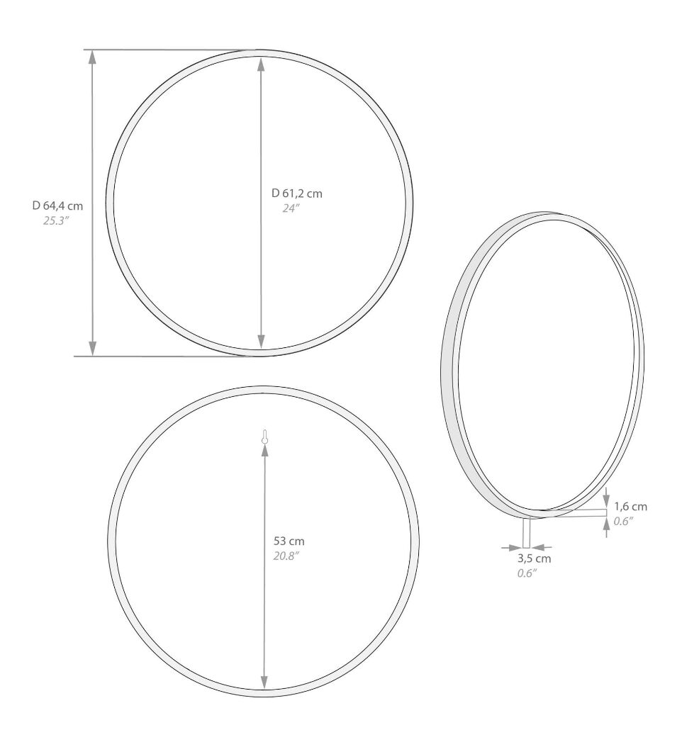 Настенное круглое зеркало с меламиновой рамой Mobili Fiver OLIVIA ARCH-00011721 - Вид №4