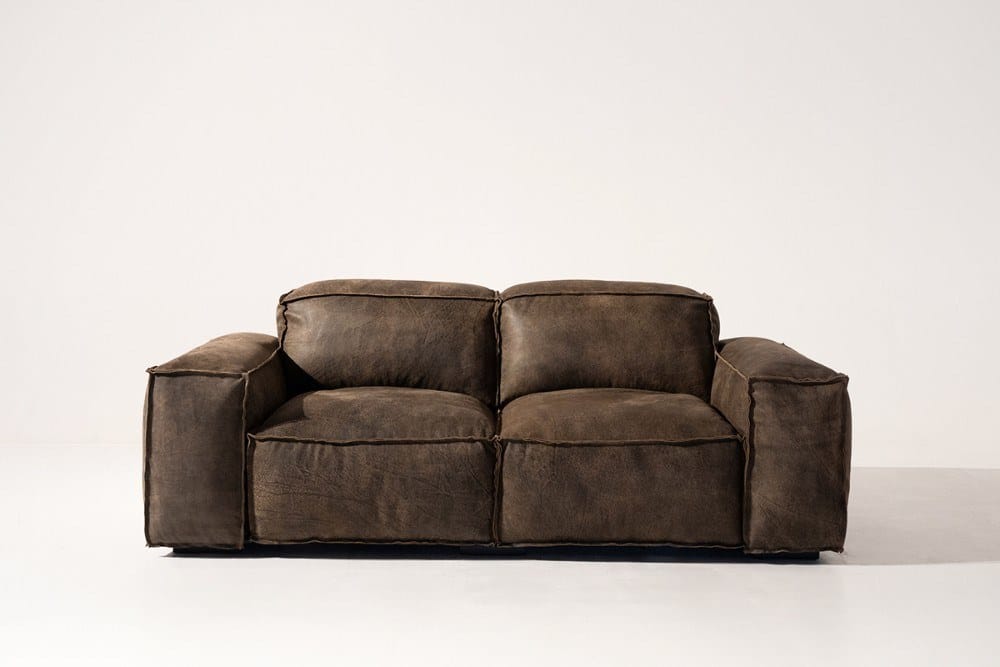 2-местный секционный диван из кожи Бронко Mantellassi 1926 Placido ARCH-00125583 - Вид №14